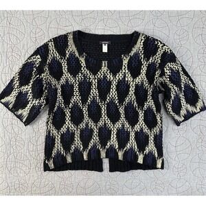 KERISMA Thick Knit Painted Short Sleeve Sweater / Women's S/M